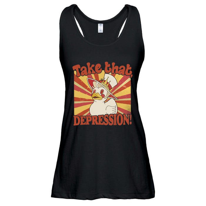 Take That Depression Duck Lucifer Duck Retro Vintage Ladies Essential Flowy Tank