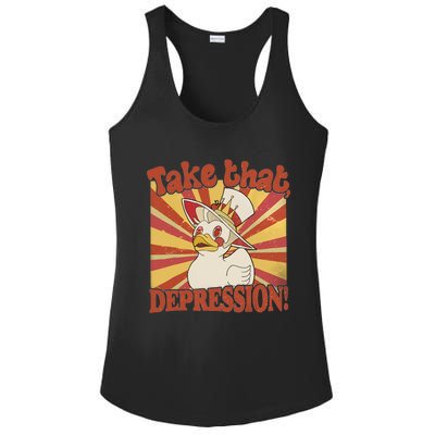 Take That Depression Duck Lucifer Duck Retro Vintage Ladies PosiCharge Competitor Racerback Tank