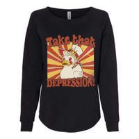 Take That Depression Duck Lucifer Duck Retro Vintage Womens California Wash Sweatshirt