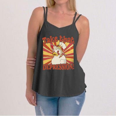 Take That Depression Duck Lucifer Duck Retro Vintage Women's Strappy Tank