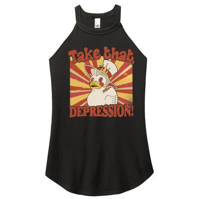 Take That Depression Duck Lucifer Duck Retro Vintage Women's Perfect Tri Rocker Tank