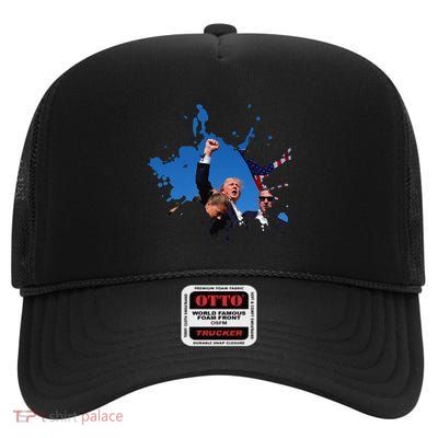 Triumphant Trump Defend Democracy Political High Crown Mesh Back Trucker Hat