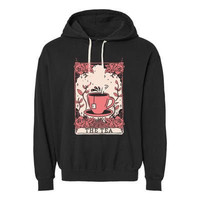 The Tea Drinker Tarot Card Reading Occult Garment-Dyed Fleece Hoodie