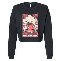 The Tea Drinker Tarot Card Reading Occult Cropped Pullover Crew