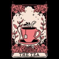 The Tea Drinker Tarot Card Reading Occult Cropped Pullover Crew