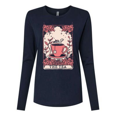 The Tea Drinker Tarot Card Reading Occult Womens Cotton Relaxed Long Sleeve T-Shirt