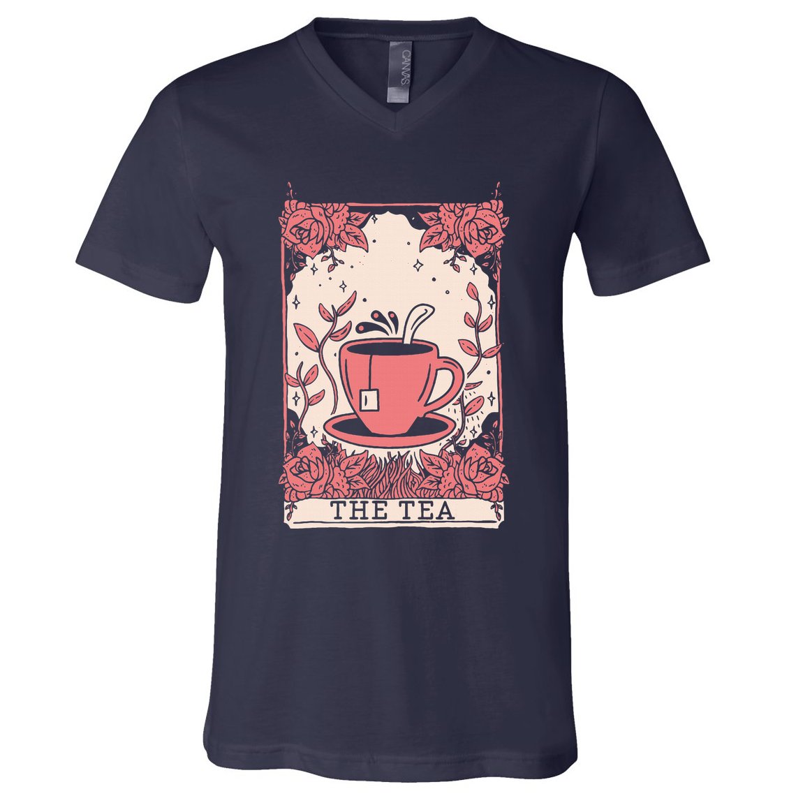 The Tea Drinker Tarot Card Reading Occult V-Neck T-Shirt