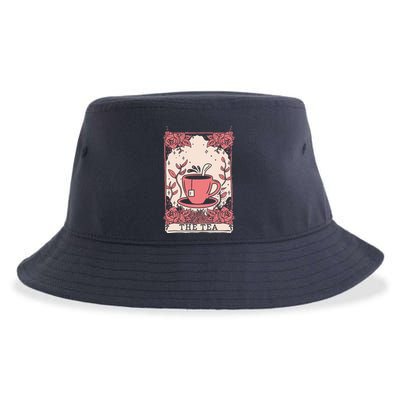 The Tea Drinker Tarot Card Reading Occult Sustainable Bucket Hat