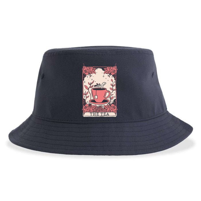 The Tea Drinker Tarot Card Reading Occult Sustainable Bucket Hat