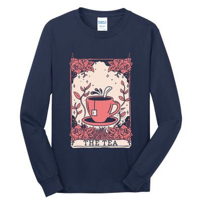 The Tea Drinker Tarot Card Reading Occult Tall Long Sleeve T-Shirt