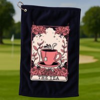 The Tea Drinker Tarot Card Reading Occult Golf Towel