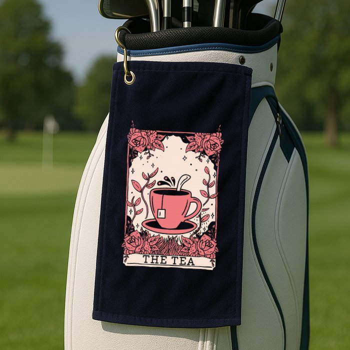 The Tea Drinker Tarot Card Reading Occult Golf Towel