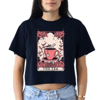 The Tea Drinker Tarot Card Reading Occult Crop Top