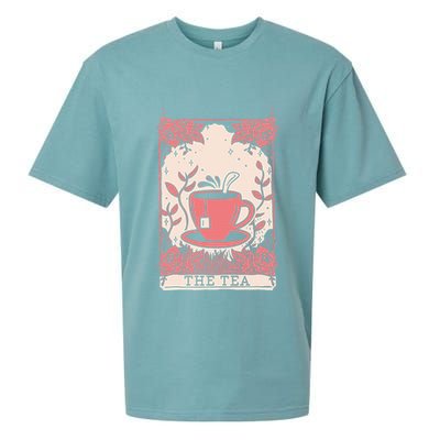 The Tea Drinker Tarot Card Reading Occult Sueded Cloud Jersey T-Shirt