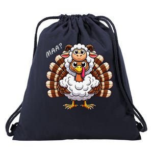 Thanksgiving Turkey Disguised As A Goat Funny Holiday Humor Drawstring Bag