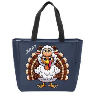 Thanksgiving Turkey Disguised As A Goat Funny Holiday Humor Zip Tote Bag