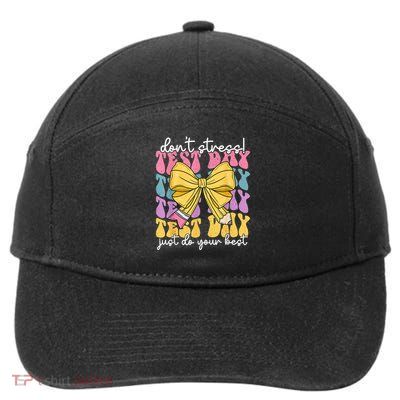 Teacher Test Day Dont Stress Just Do Your Best Coquette Bow 7-Panel Snapback Hat
