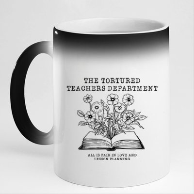 Tortured Teachers Department Funny Teacher 11oz Black Color Changing Mug