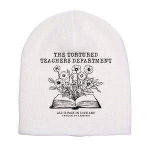 Tortured Teachers Department Funny Teacher Short Acrylic Beanie