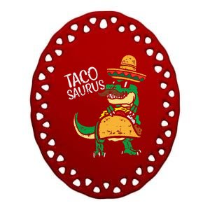 Tacosaurus Taco Dino Trex Cinco De Mayo Ceramic Oval Ornament