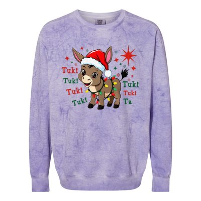 Tuki Tuki Donkey Feliz Navidad Mexican Mexican Christmas Colorblast Crewneck Sweatshirt