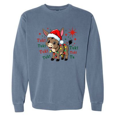 Tuki Tuki Donkey Feliz Navidad Mexican Mexican Christmas Garment-Dyed Sweatshirt