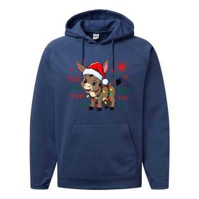 Tuki Tuki Donkey Feliz Navidad Mexican Mexican Christmas Performance Fleece Hoodie