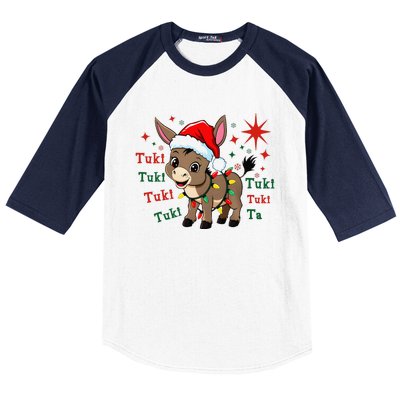 Tuki Tuki Donkey Feliz Navidad Mexican Mexican Christmas Baseball Sleeve Shirt