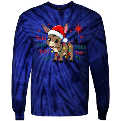 Tuki Tuki Donkey Feliz Navidad Mexican Mexican Christmas Tie-Dye Long Sleeve Shirt