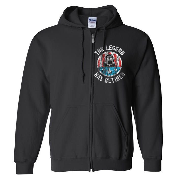 Truckers Truck Driver Retirement Full Zip Hoodie