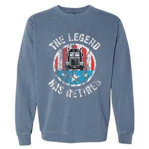 Truckers Truck Driver Retirement Garment-Dyed Sweatshirt