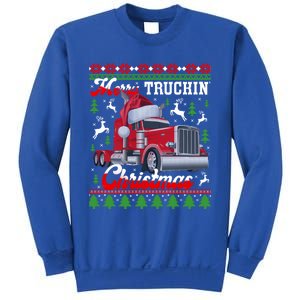 Trucker Truck Driver Ugly Xmas Merry Trucking Christmas Gift Sweatshirt