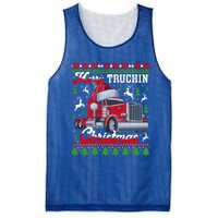 Trucker Truck Driver Ugly Xmas Merry Trucking Christmas Gift Mesh Reversible Basketball Jersey Tank