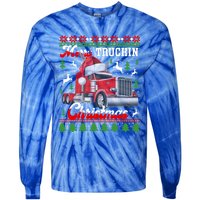 Trucker Truck Driver Ugly Xmas Merry Trucking Christmas Gift Tie-Dye Long Sleeve Shirt