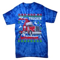 Trucker Truck Driver Ugly Xmas Merry Trucking Christmas Gift Tie-Dye T-Shirt