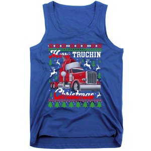 Trucker Truck Driver Ugly Xmas Merry Trucking Christmas Gift Tank Top