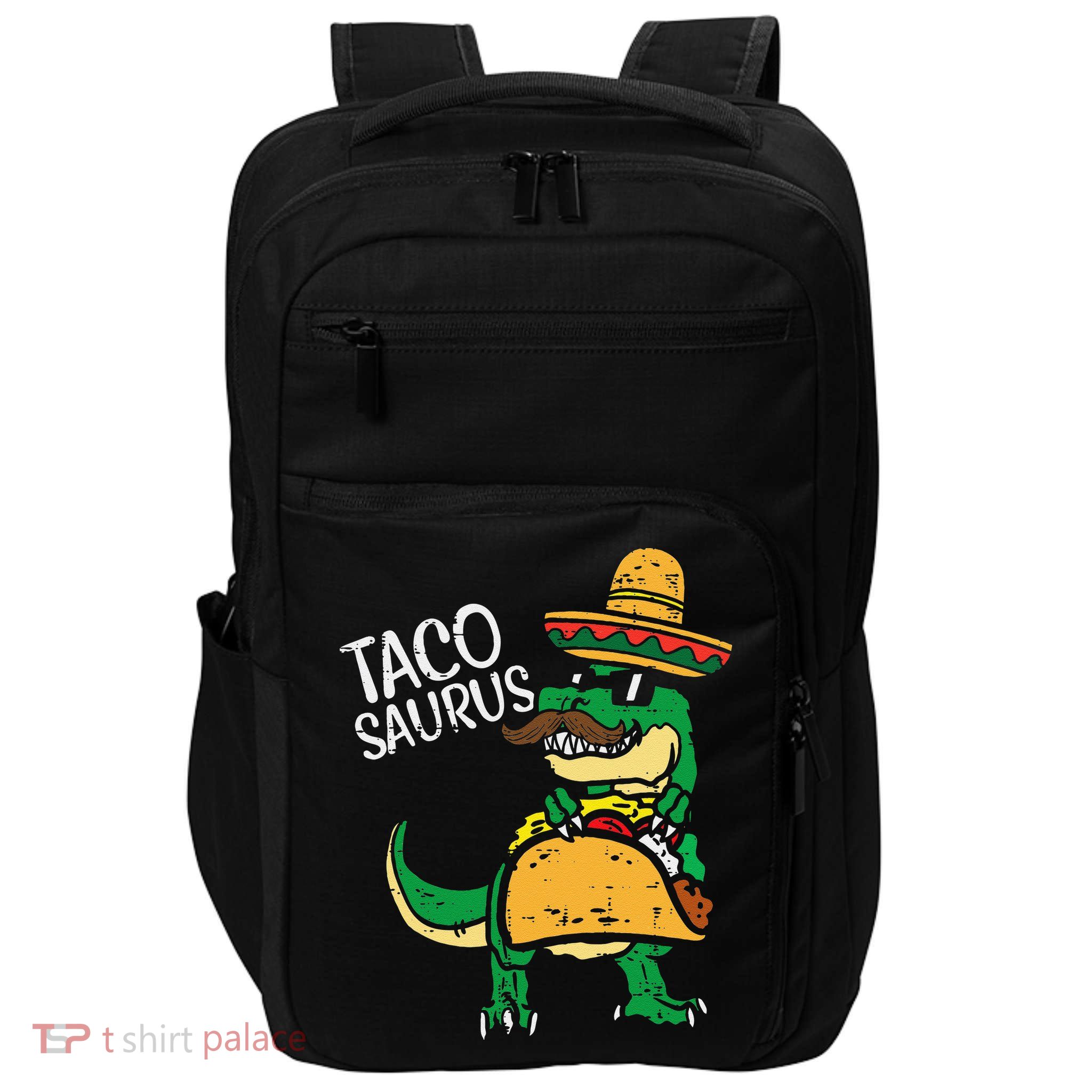Tacosaurus Taco Dino Trex Cinco De Mayo Funny Impact Tech Backpack