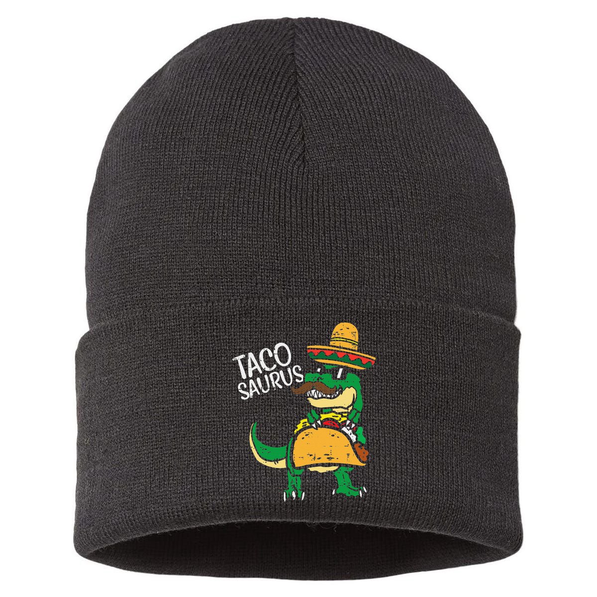 Tacosaurus Taco Dino Trex Cinco De Mayo Funny Sustainable Knit Beanie