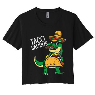 Tacosaurus Taco Dino Trex Cinco De Mayo Funny Crop Top
