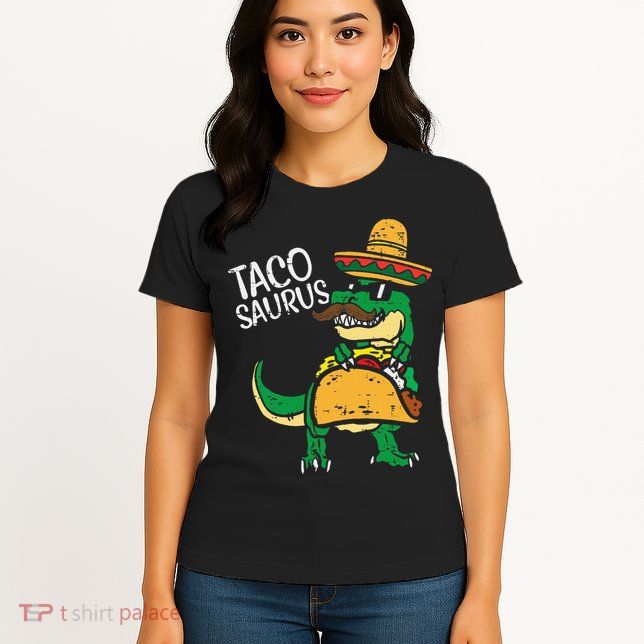 Tacosaurus Taco Dino Trex Cinco De Mayo Funny Womens T-Shirt
