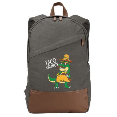 Tacosaurus Taco Dino Trex Cinco De Mayo Funny Cotton Canvas Backpack