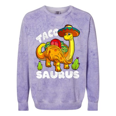 Tacosaurus Taco Dinosaur Funny Dino Cinco De Mayo Mexican Colorblast Crewneck Sweatshirt