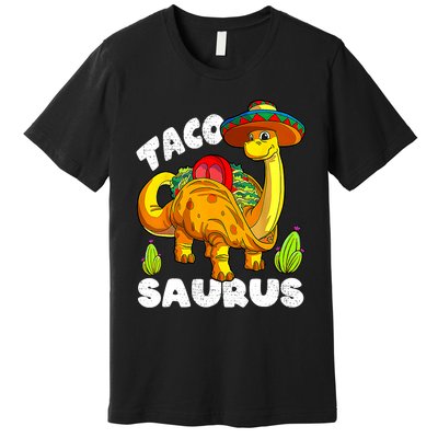 Tacosaurus Taco Dinosaur Funny Dino Cinco De Mayo Mexican Premium T-Shirt