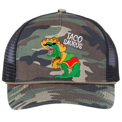 Tacosaurus Taco Dino Trex Cinco De Mayo Retro Rope Trucker Hat Cap