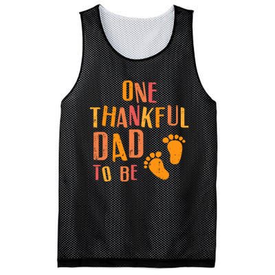 Thanksgiving Thankful Dad To Be Pregnancy Announcement Mesh Reversible Basketball Jersey Tank