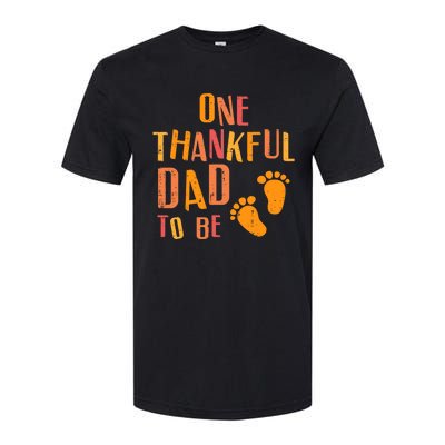 Thanksgiving Thankful Dad To Be Pregnancy Announcement Softstyle CVC T-Shirt