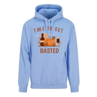 Turkey Thanksgiving Day Time To Get Basted Thanksgiving Fun Meaningful Gift Unisex Surf Hoodie