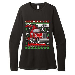 Trucker Truck Driver Ugly Xmas Merry Trucking Christmas Great Gift Womens CVC Long Sleeve Shirt