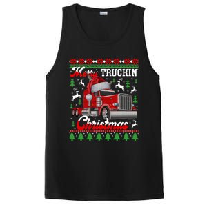 Trucker Truck Driver Ugly Xmas Merry Trucking Christmas Great Gift PosiCharge Competitor Tank