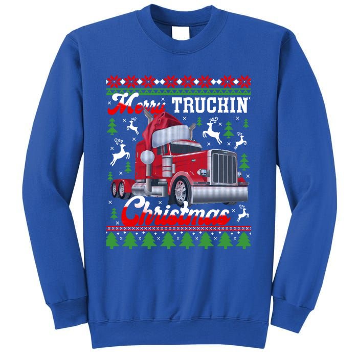 Trucker Truck Driver Ugly Xmas Merry Trucking Christmas Great Gift Sweatshirt